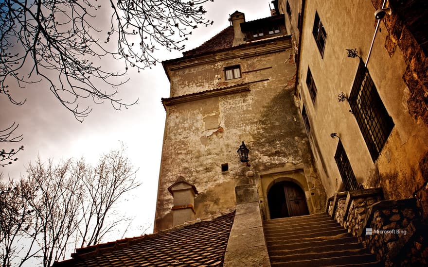 Entrance of Bran Castle in Bran, Brașov, Romania