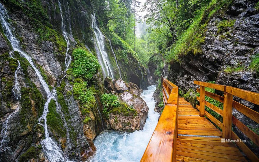 Waterfall at Wimbachklamm Gorge, Bavaria, Germany