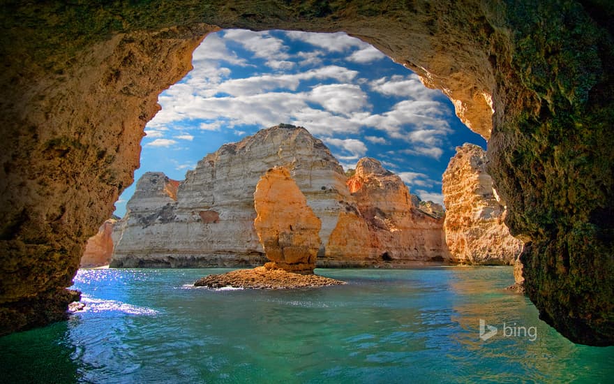 Natural arch at Ponta da Piedade, near Lagos, Portugal