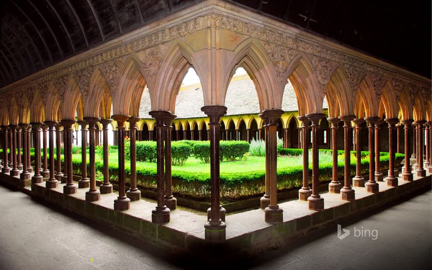 Cloister of Mont Saint-Michel Abbey, France