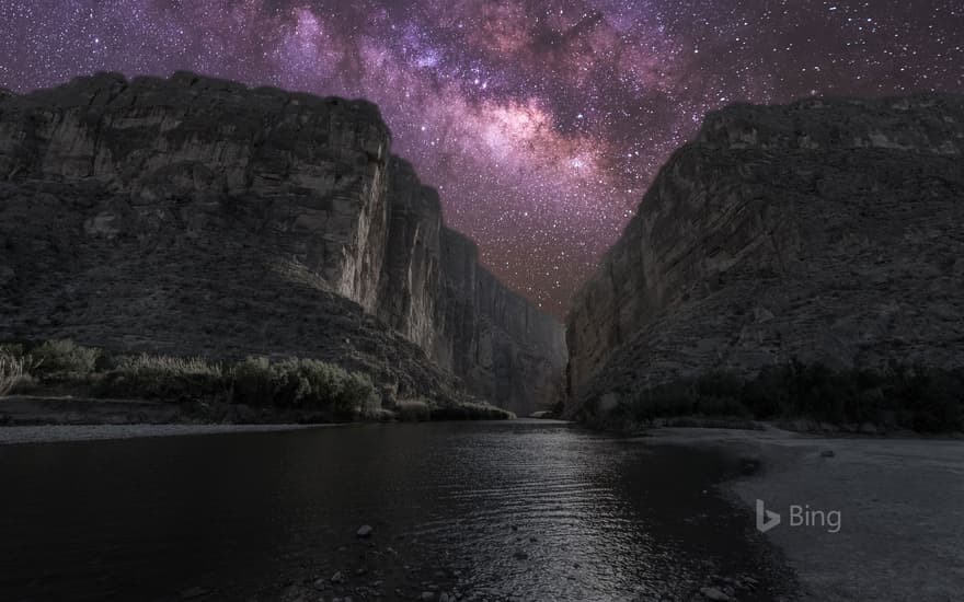 Santa Elena Canyon under the Milky Way in Big Bend National Park, Texas