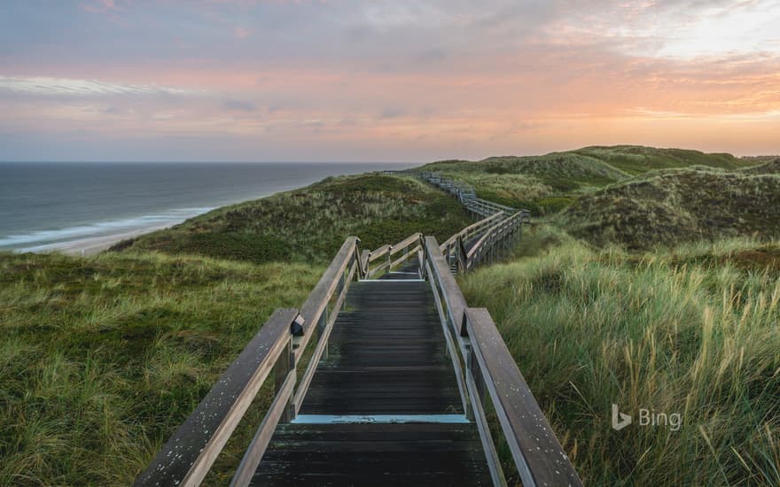 Boardwalk to the beach, Wenningstedt-Braderup, Sylt Island, Schleswig-Holstein, Germany