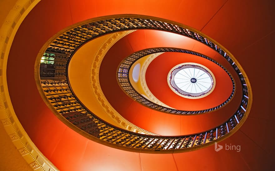 Interior view of a skylight in Willersley Castle, Cromford, Derbyshire